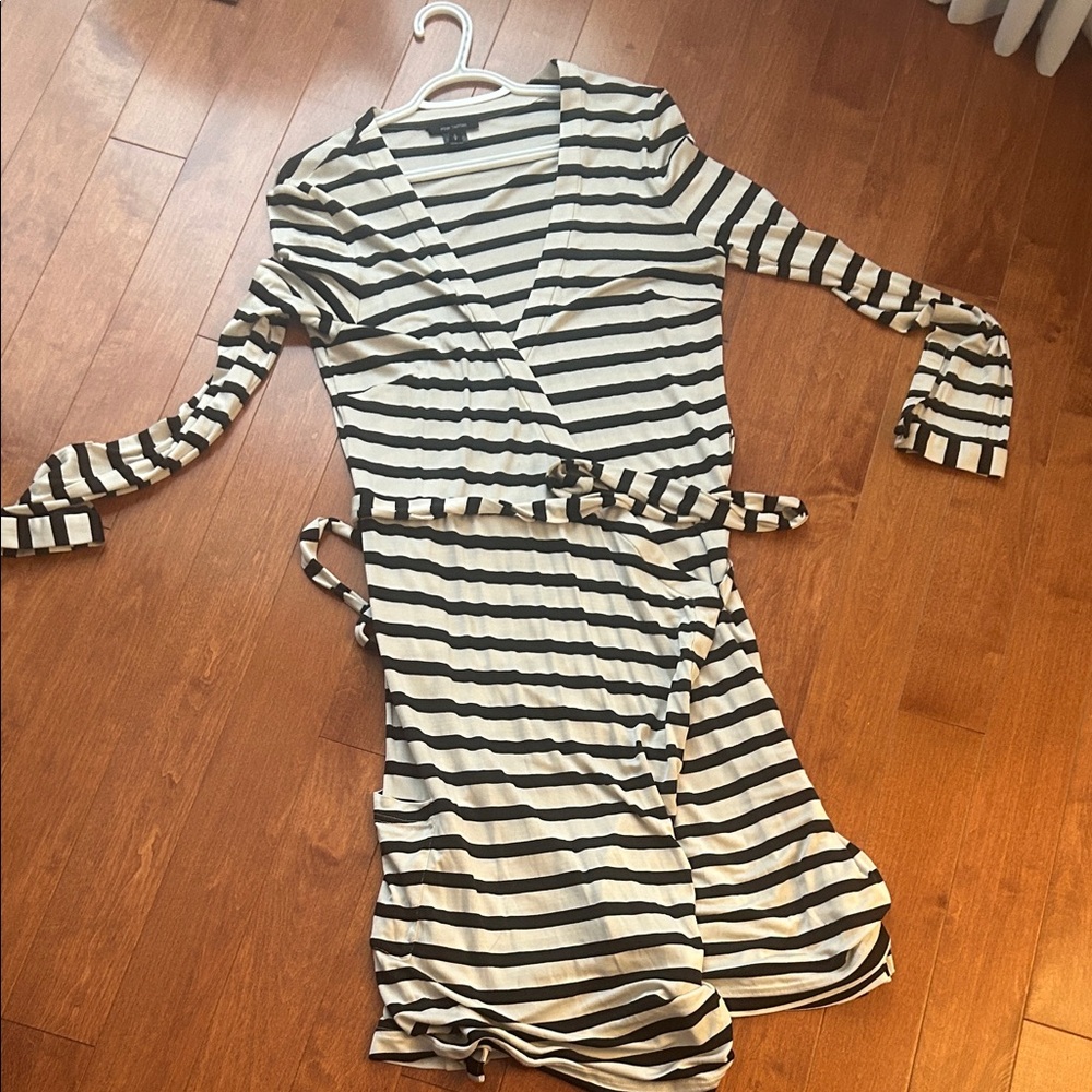 Pink Tartan Black and Cream Striped Dress